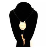 Lot 144 Antler Carved Bolo Tie, Wolf