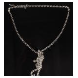 Lot 145 Cartier Style Silver Leopard Pendant