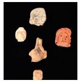 Lot 157 5 Ancient Pre-Columbian Miniature Heads