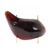 Lot 198 Lovely Freeform Fossilized Amber on Stand