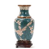 Lot 317 Petite Antique Chinese Cloisonne Vase wStand