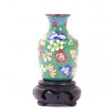 Lot 319 Fine Petite Chinese Cloisonne Vase wStand