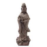 Lot 346 Chinese Brown Glazed Standing Guanyin