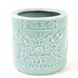 Lot 356 Chinese Celadon Crackle Glazed Pot