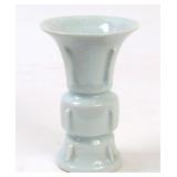 Lot 357 Chinese Light Green Crackle Glazed Gu Style Vase