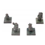 Lot 389 Group of Four Chinese Bronze Stamps