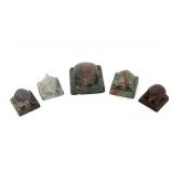 Lot 398 Chinese Bronze Tortoise Seal Collection, 5-pieces