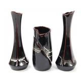 Lot 407 Trio of Lovely Porcelain Flower Vases