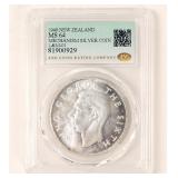 Lot 490 1949 New Zealand Mechanism Silver Coin