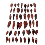 Lot 23 48 Native American Mahogony Obsidian Arrowheads