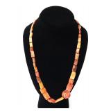 Lot 75 Classic Silver & Coral Necklace, Ecuador