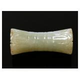 Lot 85 Lovely Chinese Jade Carved Flared Tube Bead