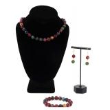 Lot 105 Gorgeous Complete Set of Rainbow Tourmaline Jewelry