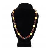 Lot 108 Beautiful Red Jasper & Yellow Stone Beaded Necklace