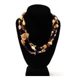 Lot 112 Beautiful Mixed Bead Triple Strand Necklace