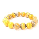 Lot 116 Gorgeous Bright Yellow Bumblebee Jasper Beaded Bracelet