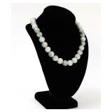 Lot 144 Gorgeous Chinese Marble Green Jadeite Beaded Necklace