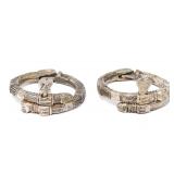 Lot 177 Pair of African Silver Two-Piece Bracelets