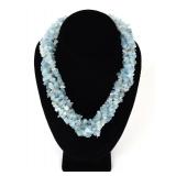 Lot 188 Gorgeous Multistring Natural Polished Aquamarine Choker