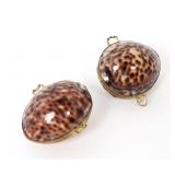 Lot 230 Pair of Sea Shell Vintage Snuff Boxes
