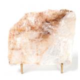 Lot 267 Gorgeous Rose Crystal Quartz Slab on Stand