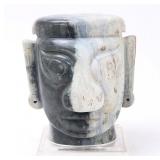 Lot 362 Enormous Chinese Harstone Carved Head, Nearly 38LBS!