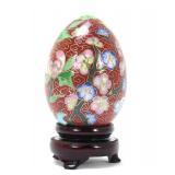 Lot 369 Adorable Chinese Cloisonne Egg wStand