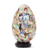 Lot 371 Chinese Champleve Egg, Flight of a Dozen Birds