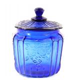 Lot 389 Beautiful Bright Blue Glass Cookie Jar