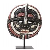 Lot 533 Handsome Polychrome Painted Wood Carved Mask wStand