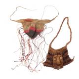 Lot 583 Two Hand Woven Fiber & Shell Male Covers