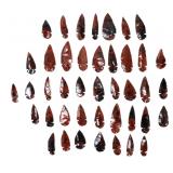 Lot 61 Large Collection of 24 Red Jasper Arrowheads
