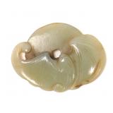 Lot 128 Chinese Fruit Bat  Money Jade Pendant