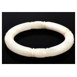 Lot 178 Fine Chinese White Jade Style Bangle Bracelet