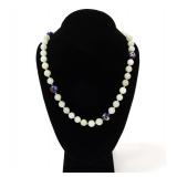 Lot 185 Lovely Chinese Jade  Cloisonne Beaded Necklace