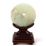 Lot 191 Chinese Jade Coin with Bat on Custom Stand
