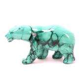 Lot 246 Beautiful Bright Green Malachite Carved Bear