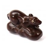 Lot 306 Adorable Chinese Wood Carved Mouse Netsuke
