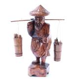 Lot 310 Vintage Wood Carved Fisherman Statue