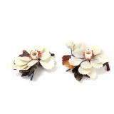 Lot 331 Beautiful Pair of Chinese Flower Candlesticks