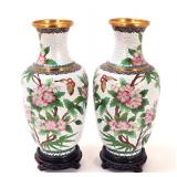 Lot 352 Lovely Pair of Chinese Cloisonne Vases with Custom Stands