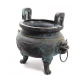Lot 358 Massive Chinese Bronze Tripod Cauldron