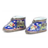 Lot 365 Chinese Silver Mounted Lotus Shoe Pair