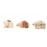 Lot 369 Trio of Agate Carved Bear Fetish Figures