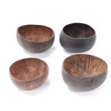 Lot 380 Group Lot of Four Coconut Incised Bowls