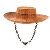 Lot 383 Wide Brimmed Rattan Braided Filipino Salakot