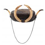 Lot 384 Fine Filipino Hat Adorned with Boar Tusks and Chain