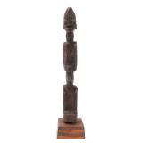 Lot 411 African Wood Carved Dogon Standing Figure wStand