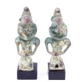 Lot 424 Pair of Bronze Yoruba Onile Kneeling Couple