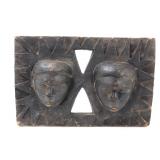 Lot 449 Nicely Carved Twin Face Wall Panel